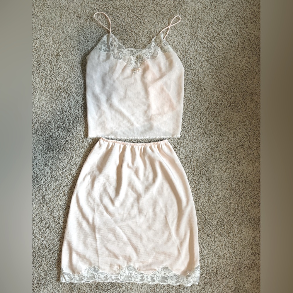 VINTAGE Christian Dior Slip Set light pink